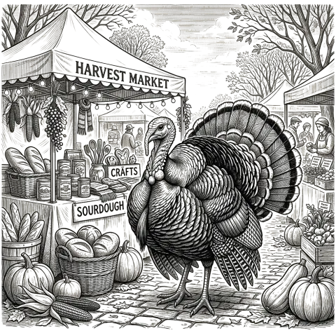 Turkey in a street market