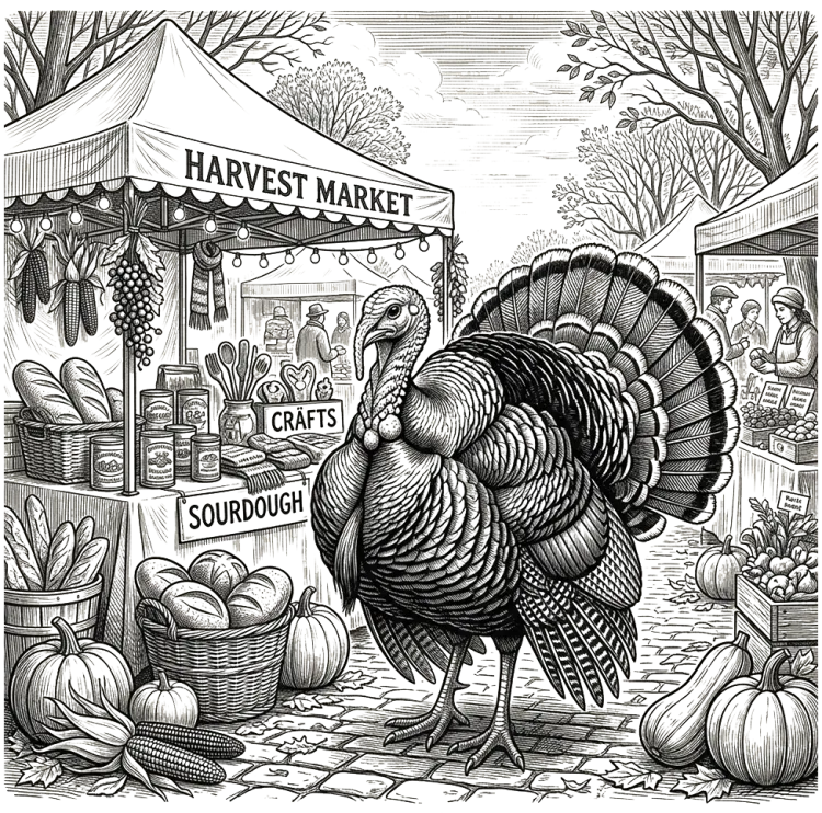 Turkey in a street market